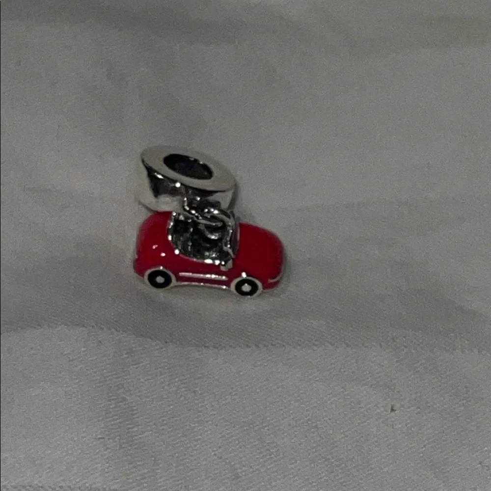 925 Sterling Silver Pink “Barbie” Car Charm Pendant